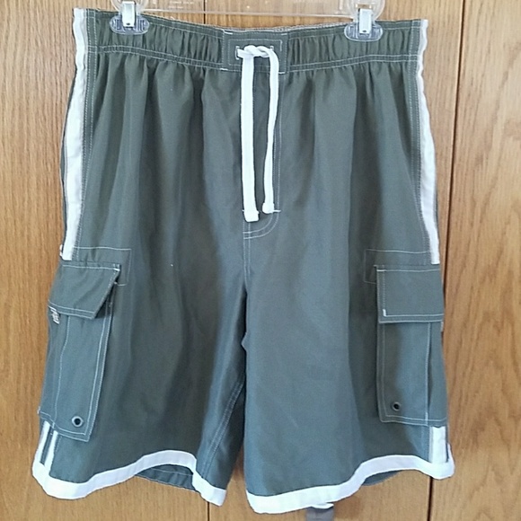 olive green mens swim trunks